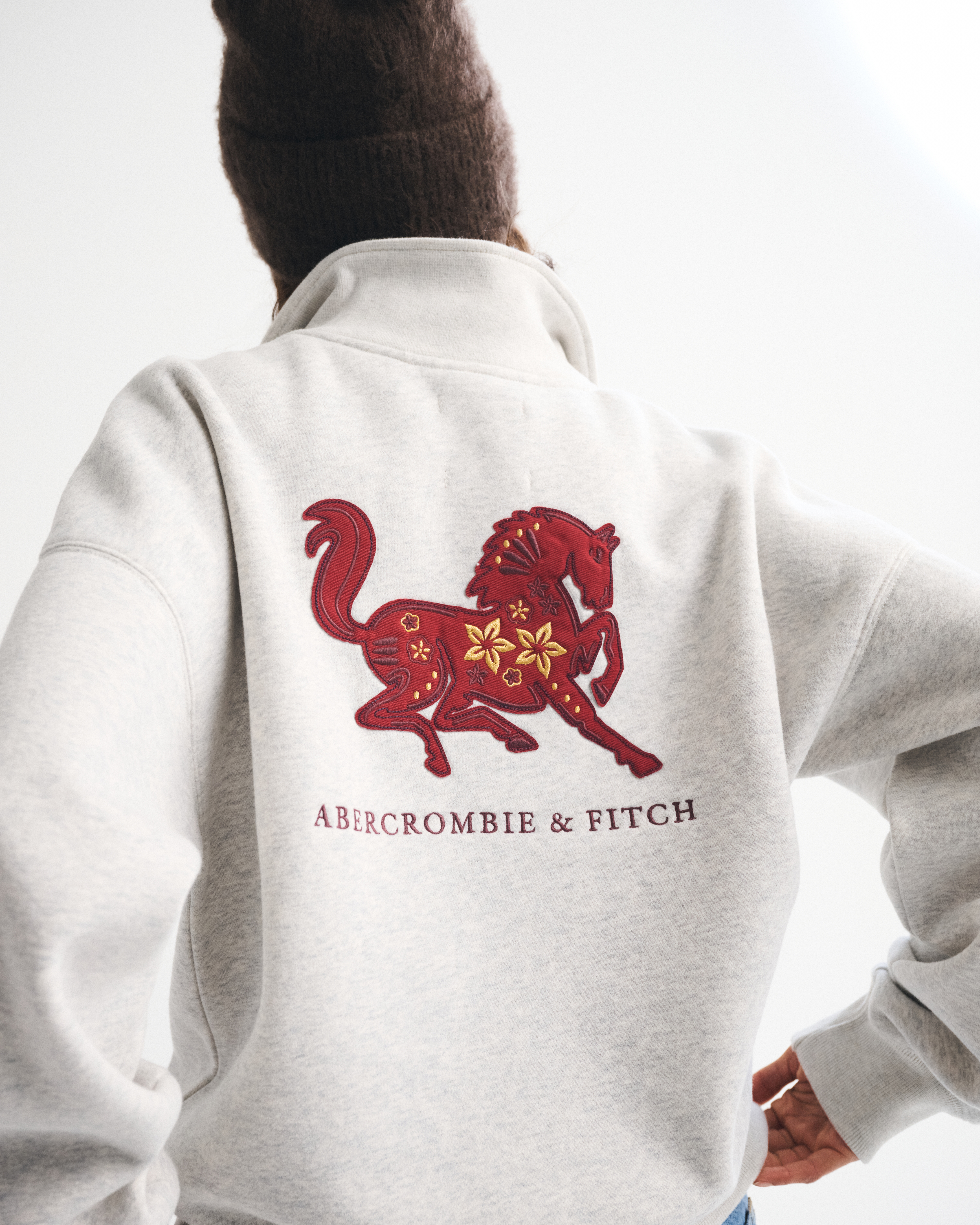 Женская толстовка Abercrombie & Fitch Sunday на полузастёжке — фото 3