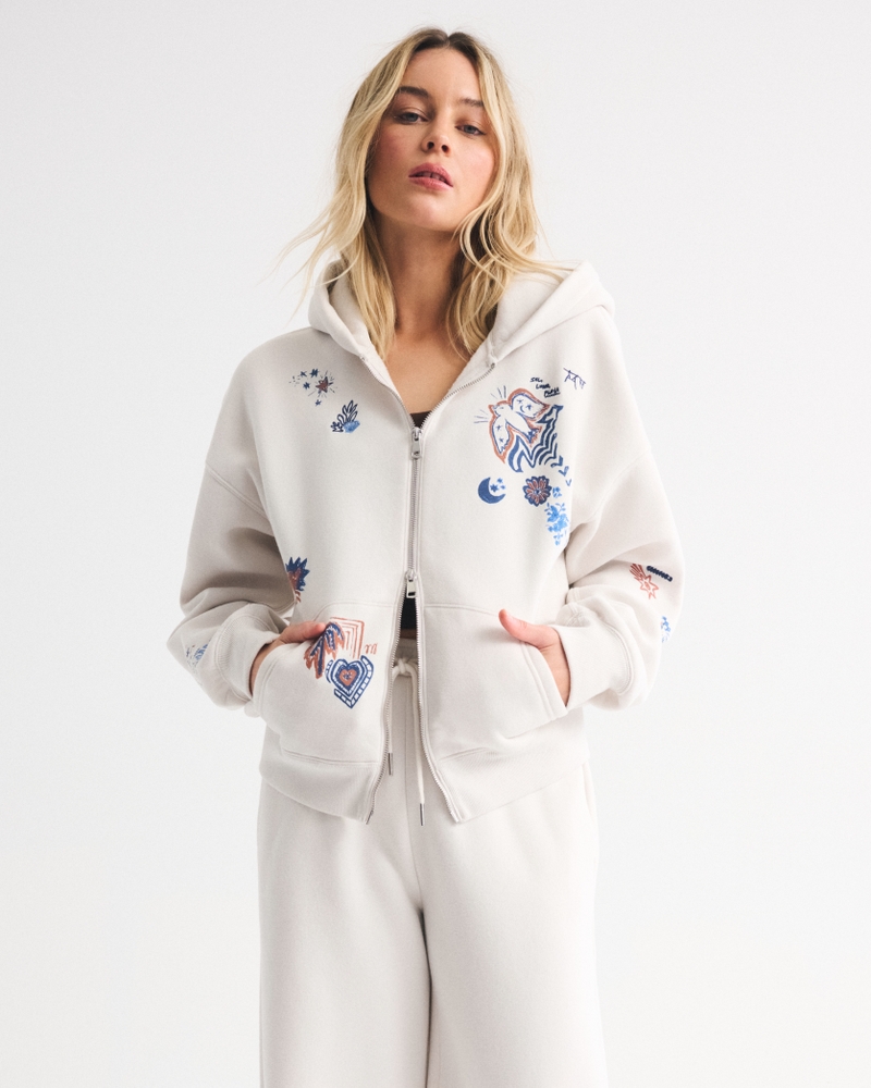 Doodle Sunday Hooded Full-Zip