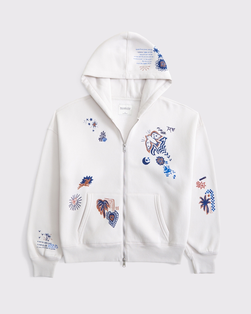 Doodle Sunday Hooded Full-Zip