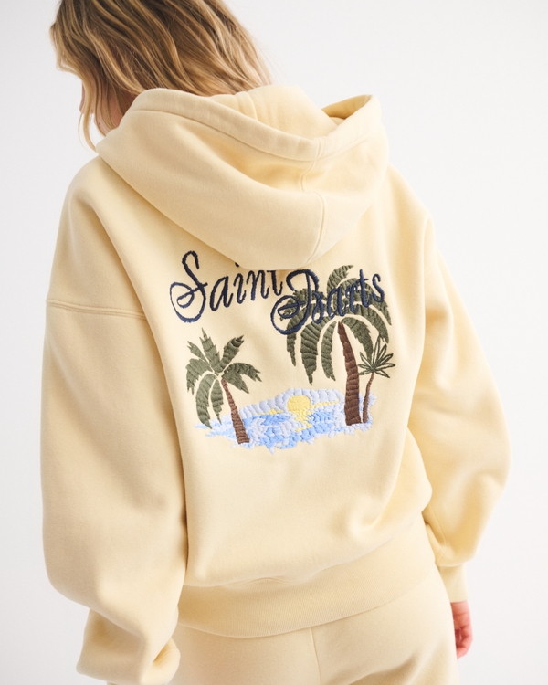 Saint Barts Sunday Hooded Full-Zip, Pale Yellow view 2