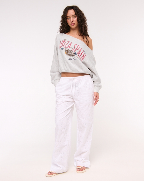 Ibiza Mini Sunday Off-The-Shoulder Top, Light Gray view 2
