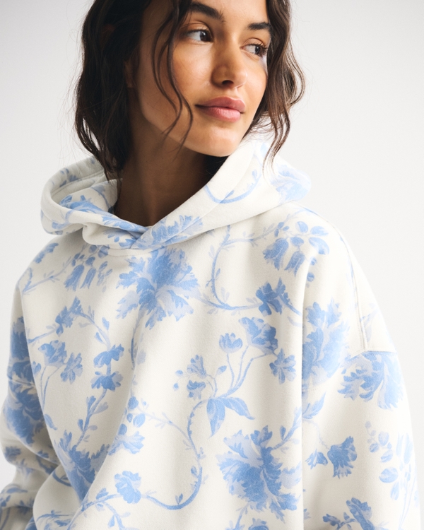 Sunday Hoodie, Cream Floral view 1