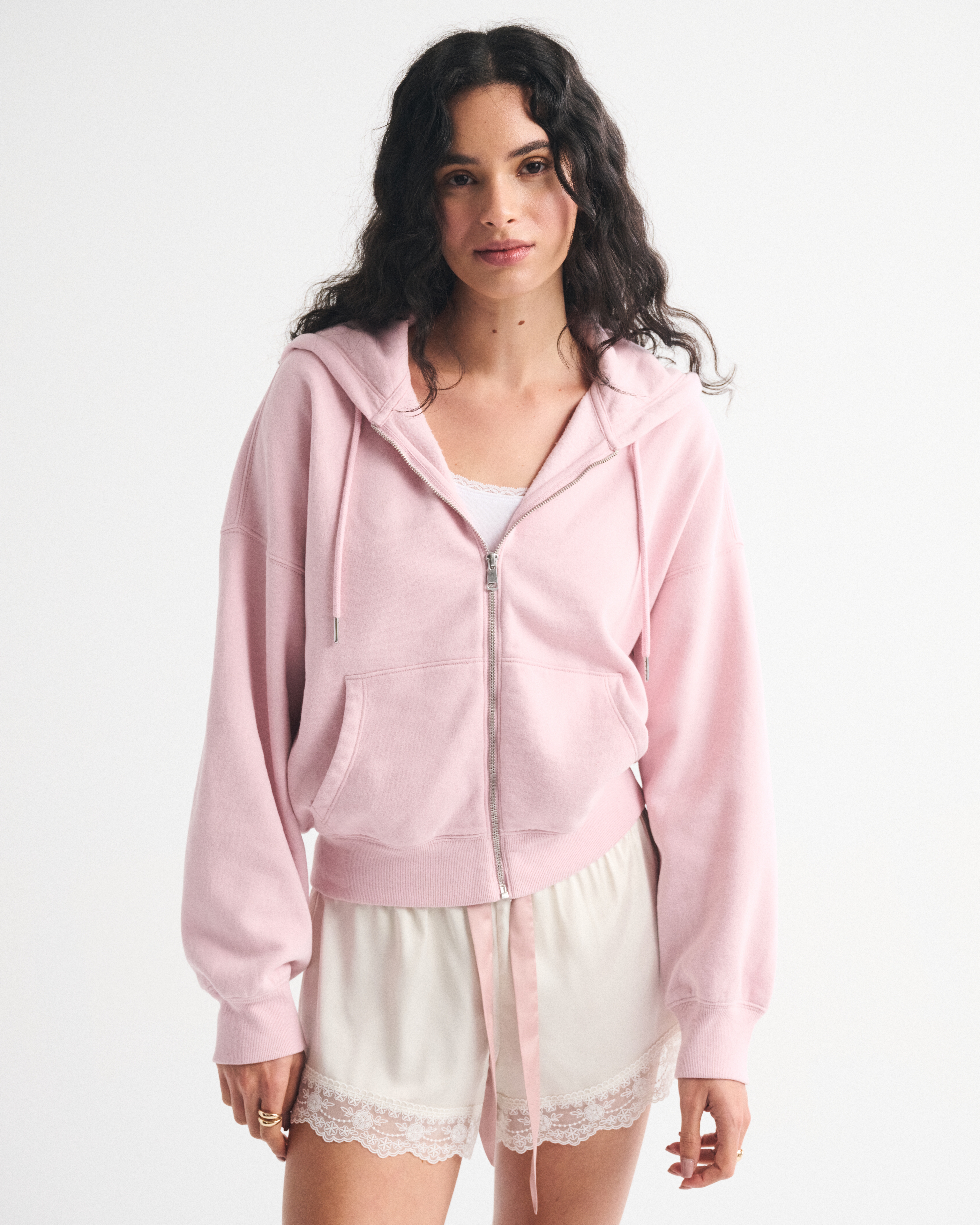 Abercrombie & Fitch Sunday Hooded Full-zip In Purple