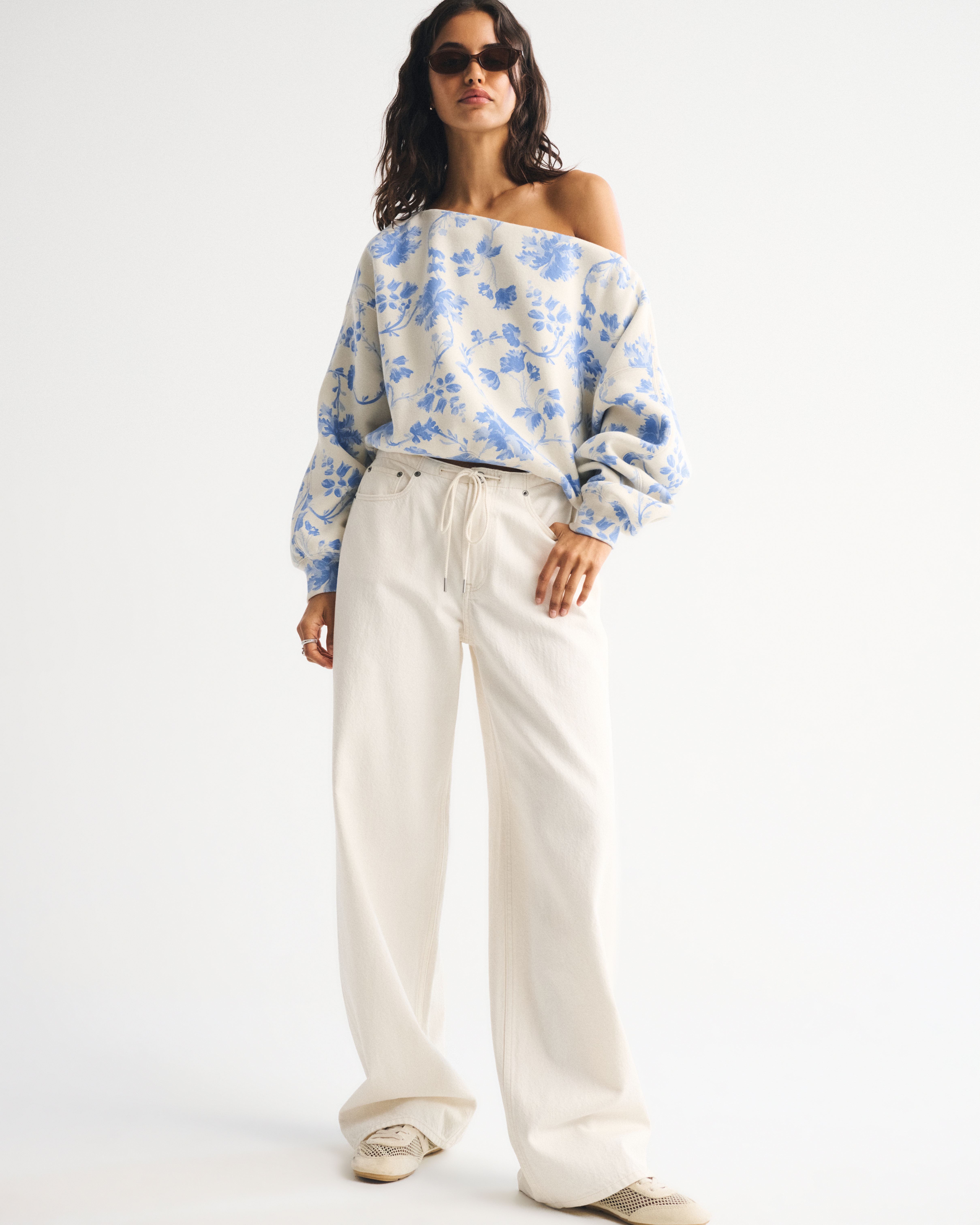 Abercrombie & Fitch Sunday Slash Top In White