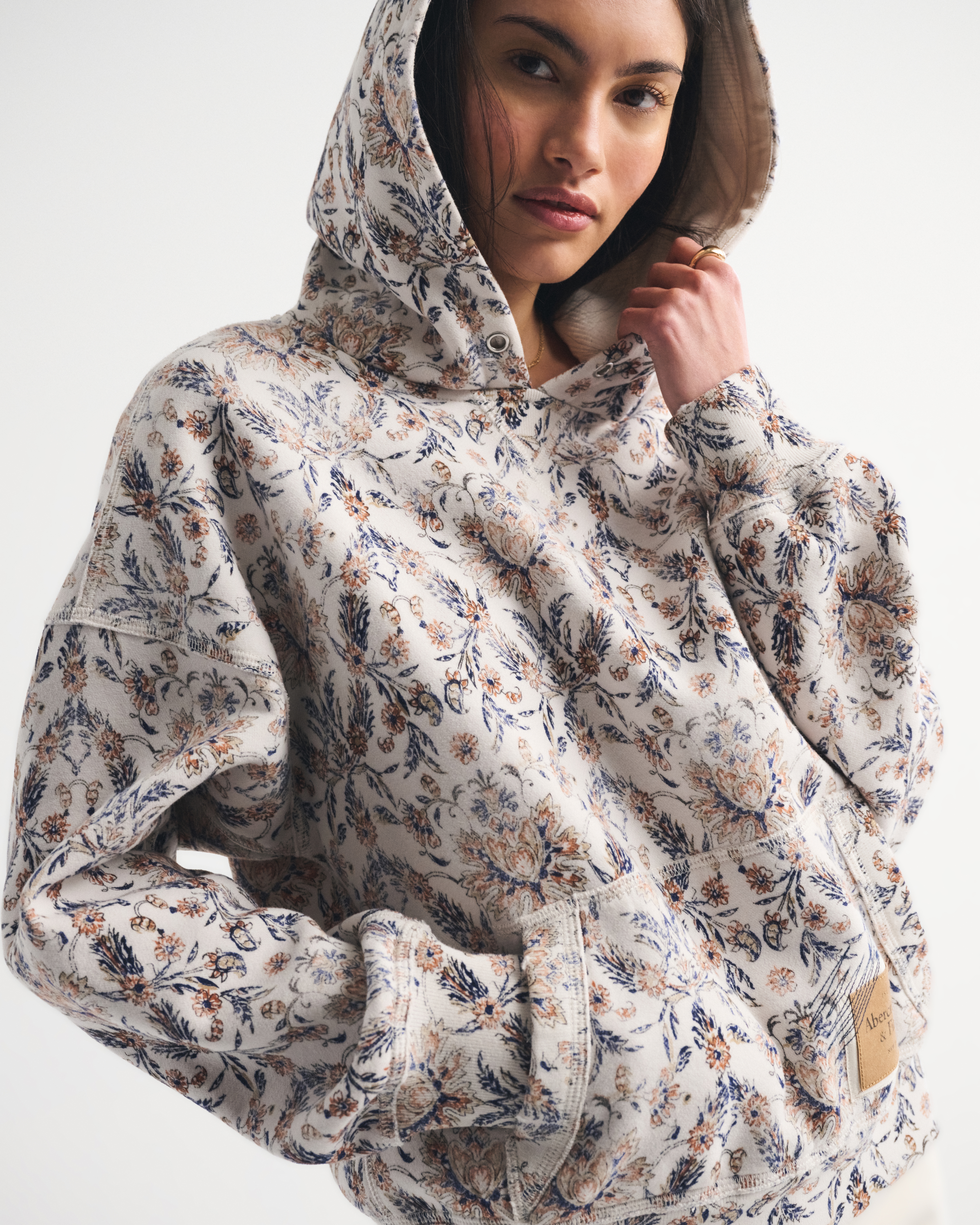 Abercrombie & Fitch Sunday Notch-neck Hoodie In Blue