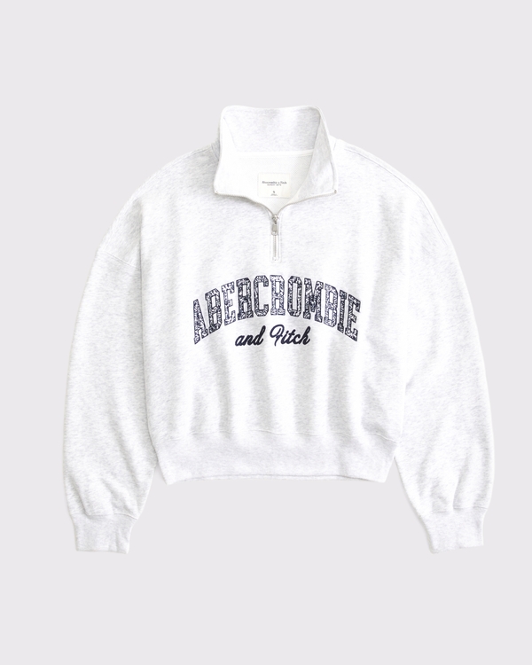 Sunday Terry Logo Half-Zip, Light Gray view 1