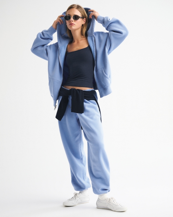 Sunday Hooded Full-Zip, Sky Blue view 2