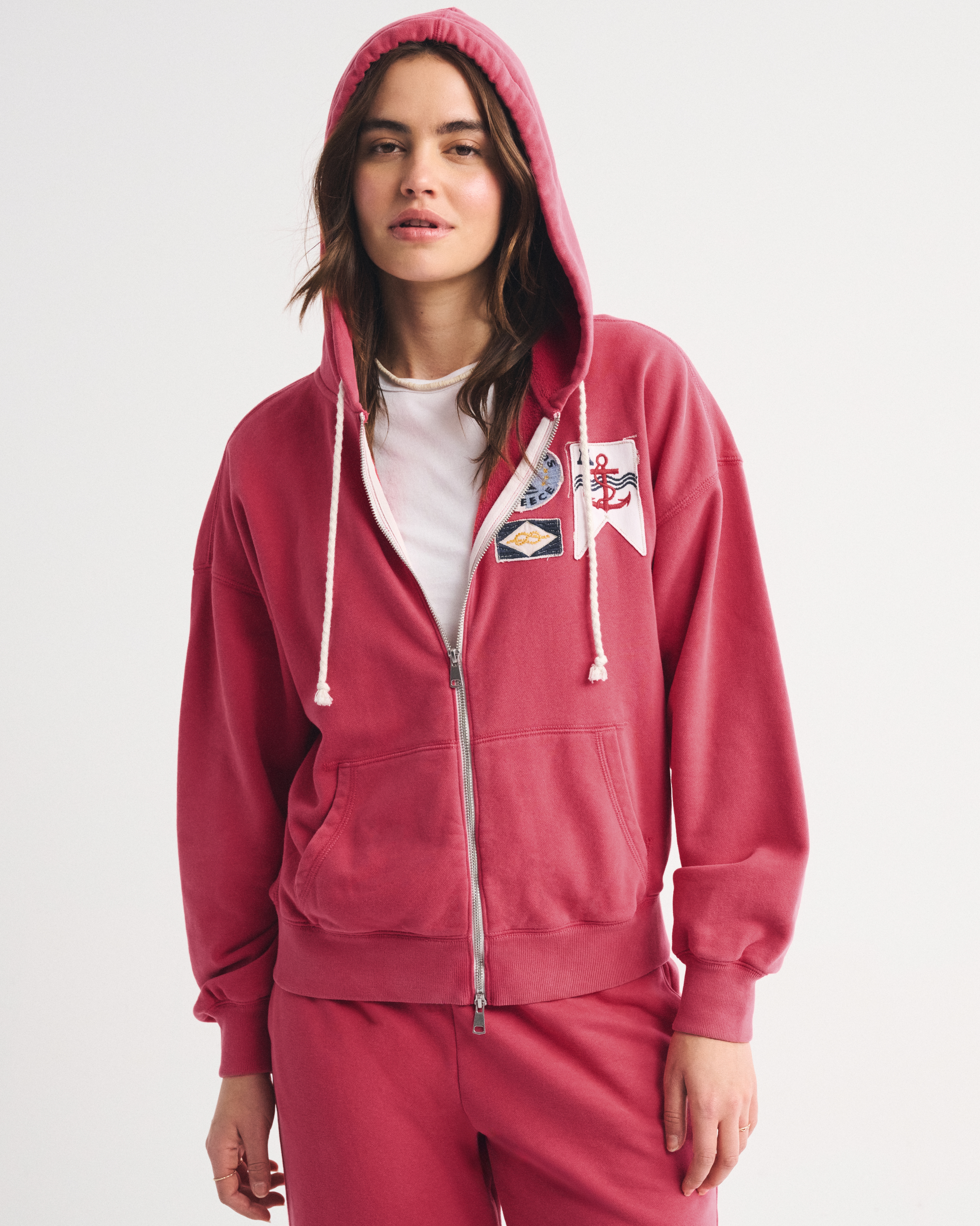 Женское худи Abercrombie & Fitch Sunday Terry на молнии — фото 2