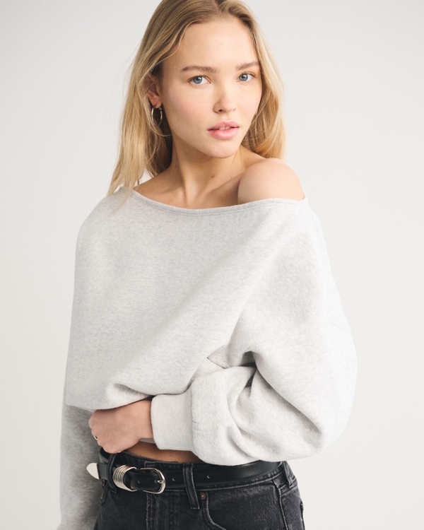 Sunday Off-The-Shoulder Top, Light Gray view 1