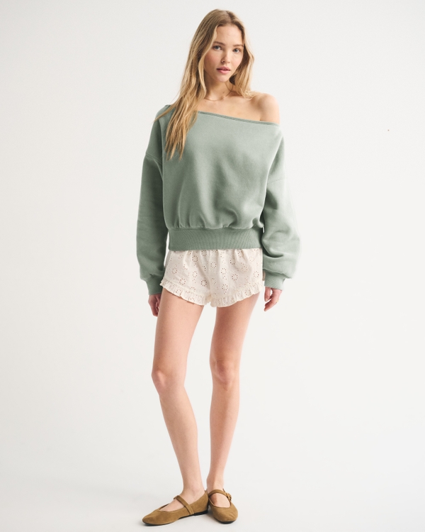 Sunday Off-The-Shoulder Top, Ocean Green view 2