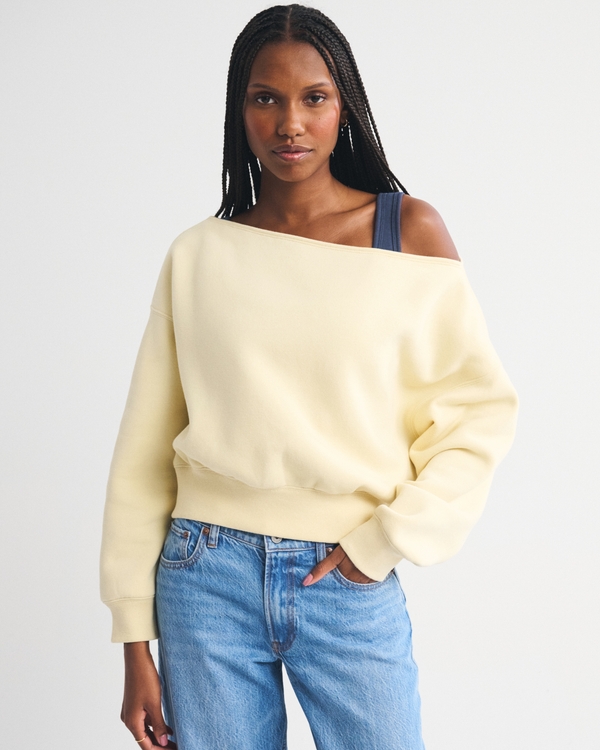 Sunday Off-The-Shoulder Top, Light Yellow view 1