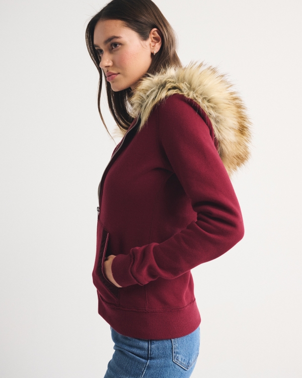 Women's Faux Fur-Lined Full-Zip Hoodie | Women's Sale