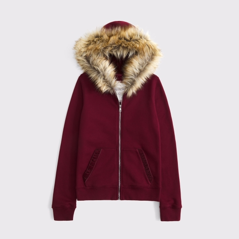 Женские худи Abercrombie & Fitch Faux Fur-Lined Full-Zip