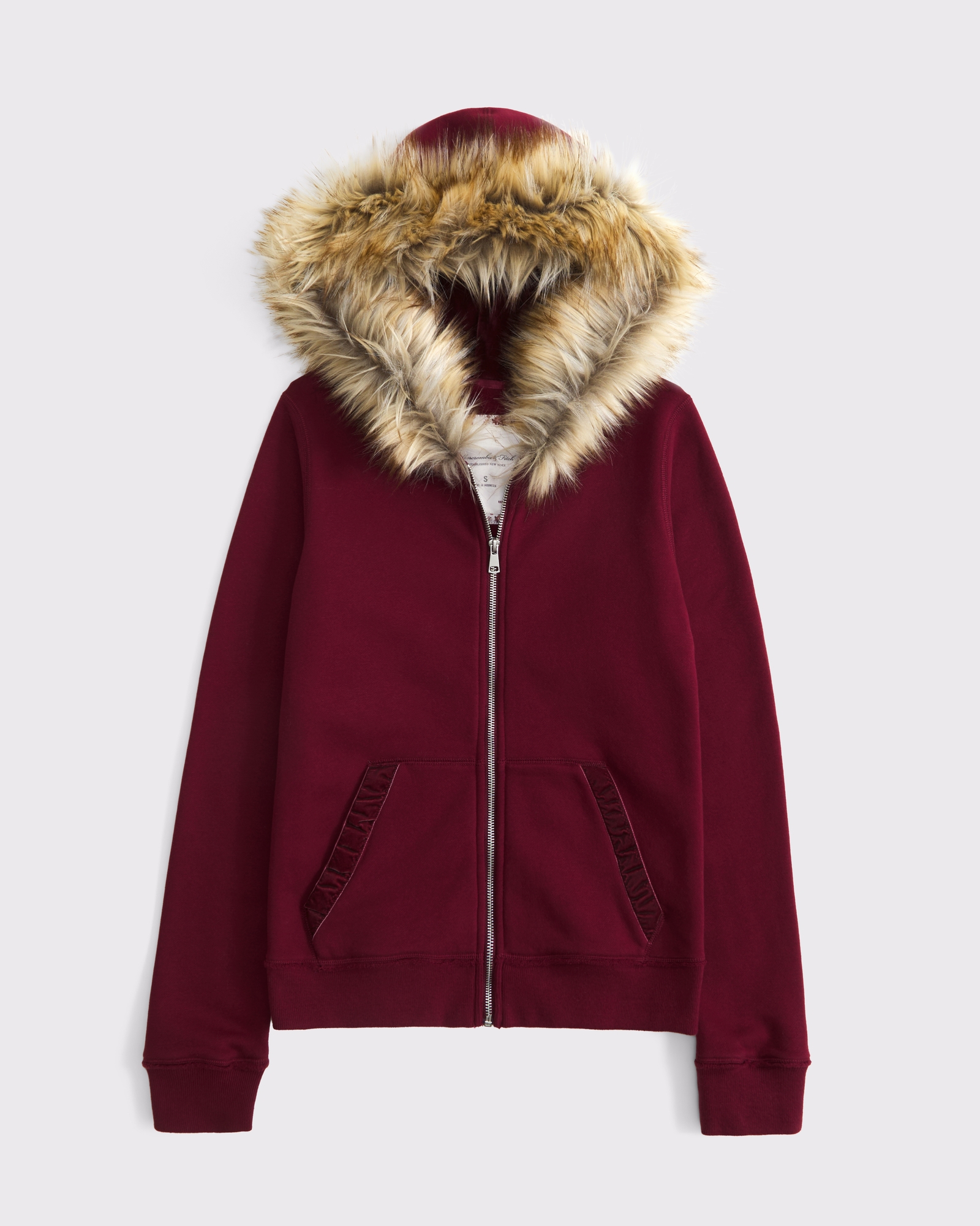 Faux Fur-Lined Logo Full-Zip Hoodie