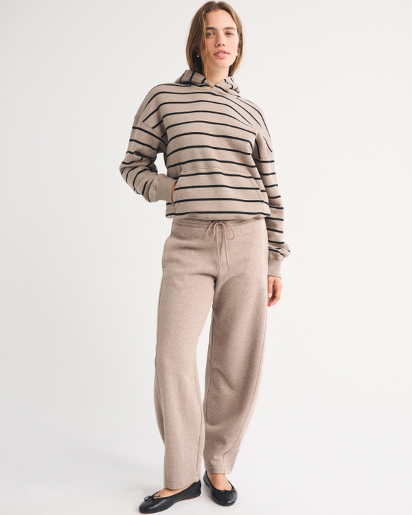 Sunday Popover Hoodie, Light Brown Stripe view 2