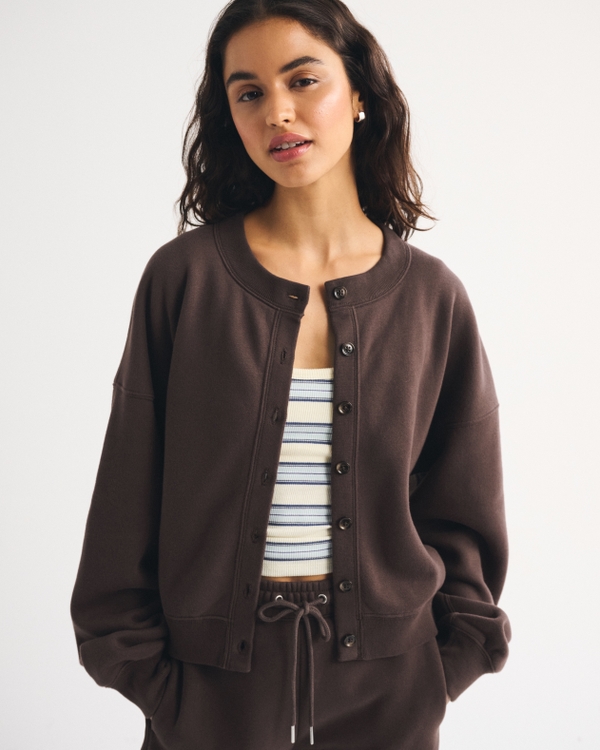 Sunday Shrunken Cardigan, Black Walnut view 1