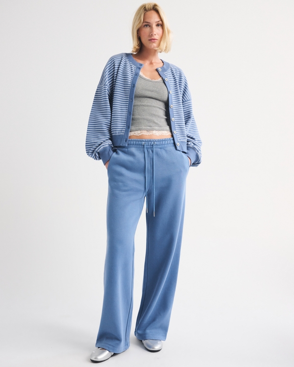 Sunday Shrunken Cardigan, Washed Indigo Stripe view 2