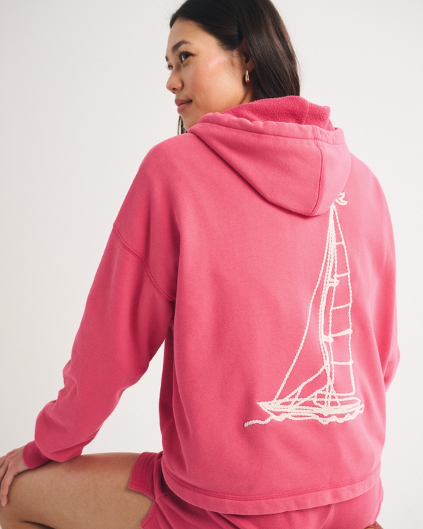Sunday Terry Hoodie, Red view 2