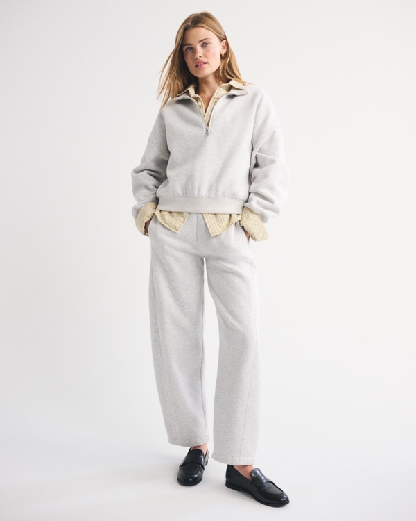 Sunday Half-Zip Sweatshirt, Light Grey Sd/texture view 2