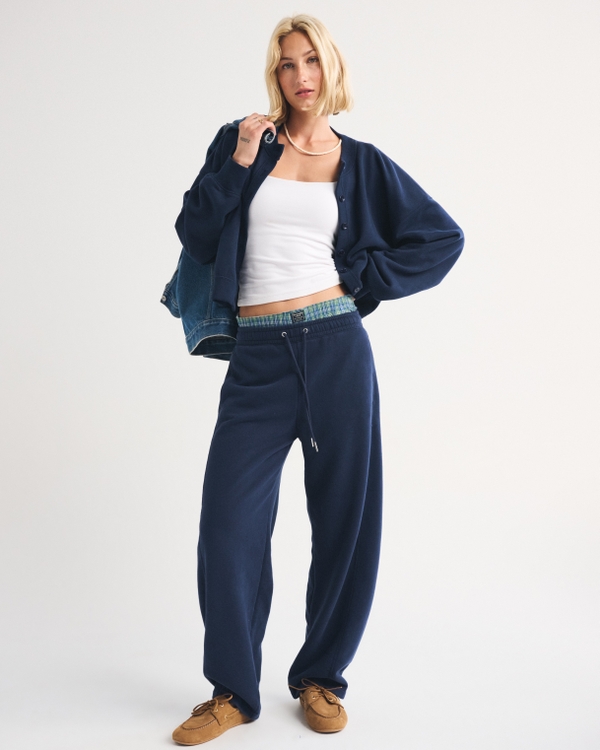 Sunday Shrunken Cardigan, Muted Navy view 2