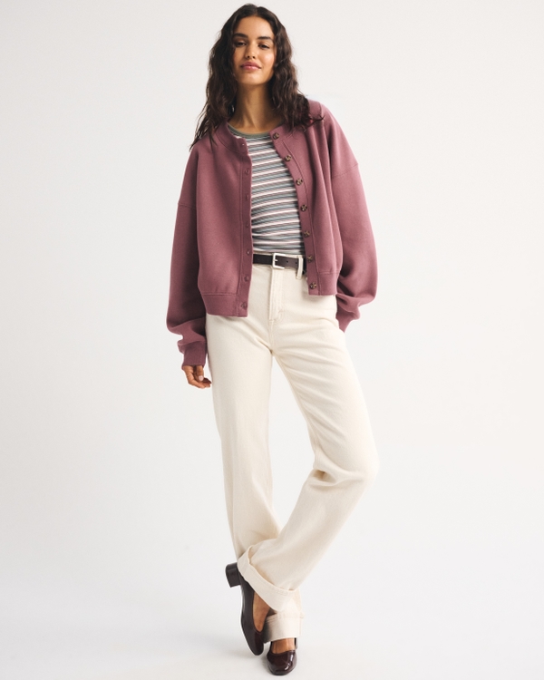 Sunday Shrunken Cardigan, Cool Blush view 2