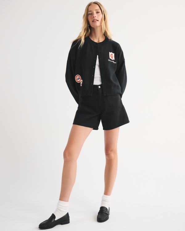 Cincinnati Bengals Sunday Shrunken Cardigan, Black - Bengals view 2