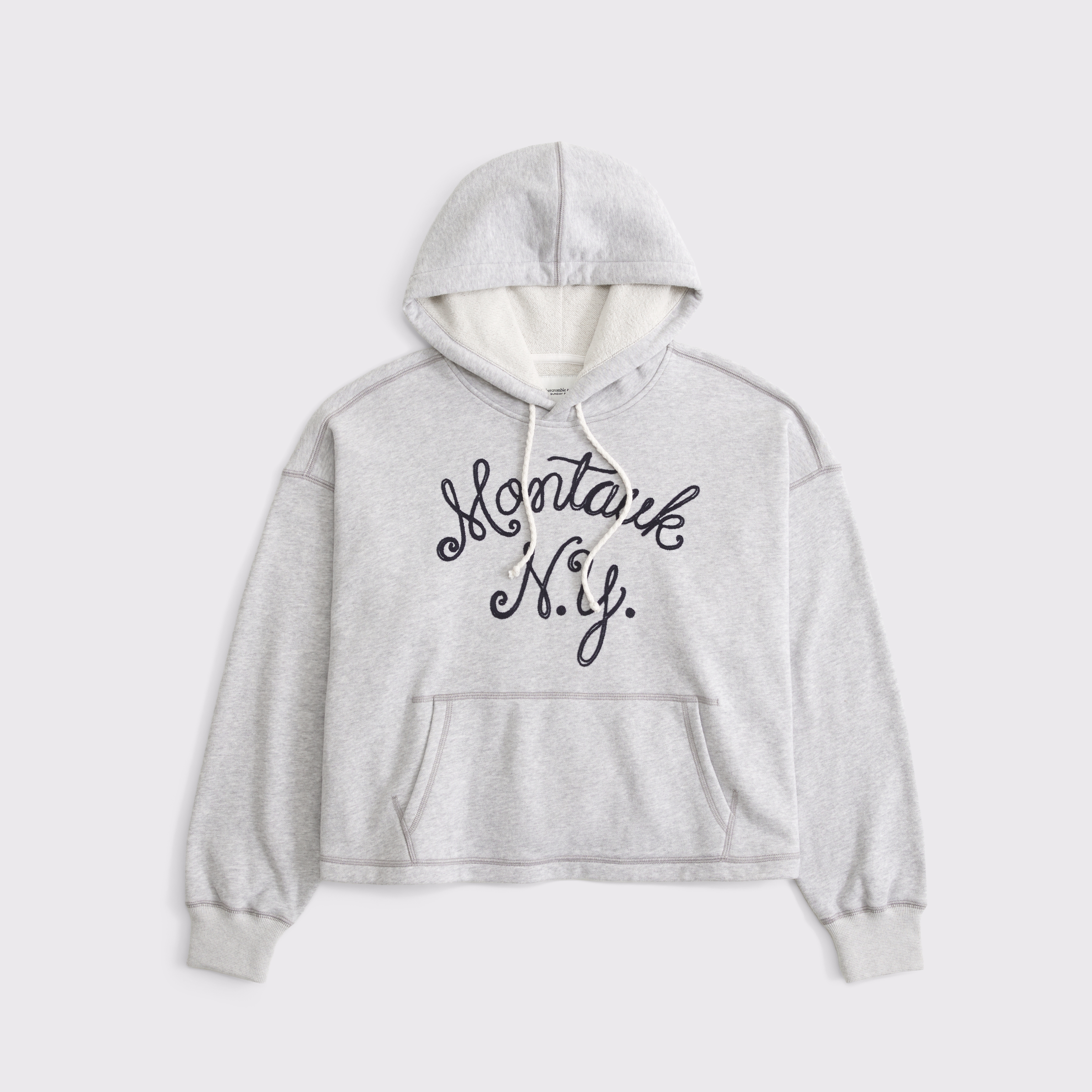 Женское худи Abercrombie & Fitch Sunday Terry, цвет: Светлый серый — фото 1