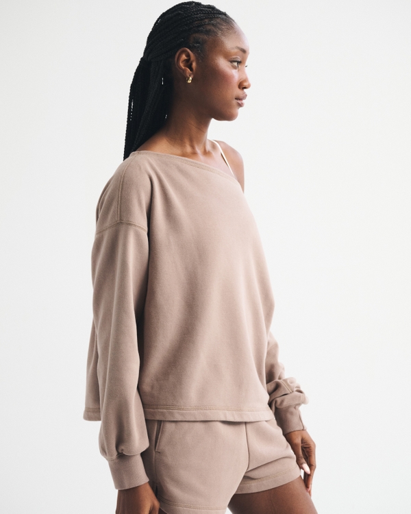 Women's Sunday Terry Off-The-Shoulder Top | Women's Tops