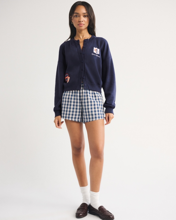 Denver Broncos Sunday Shrunken Cardigan, Navy - Broncos view 2
