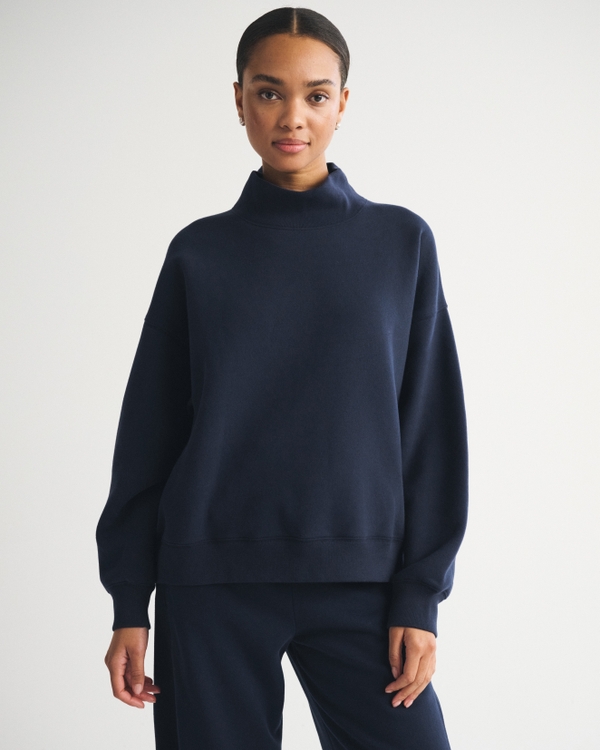 Sunday Oversized Funnelneck Sweatshirt, Muted Navy view 1