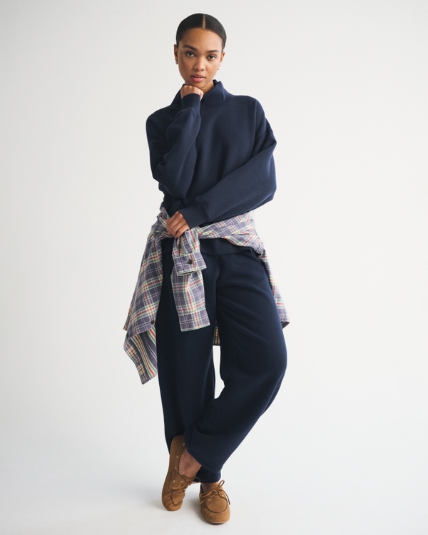 Sunday Oversized Funnelneck Sweatshirt, Muted Navy view 2