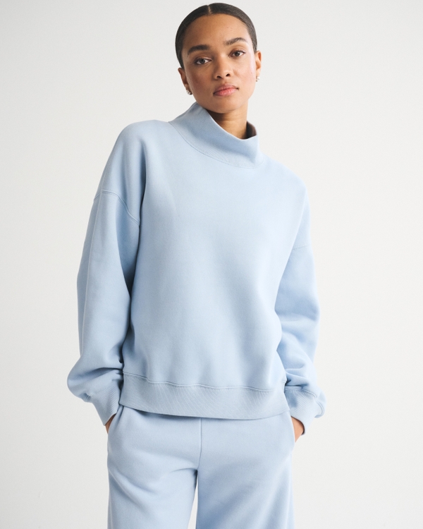 Sunday Oversized Funnelneck Sweatshirt, Blue Haze view 1