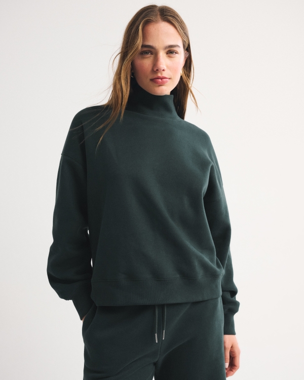 Sunday Oversized Funnel Neck Sweatshirt, Dark Spruce view 1