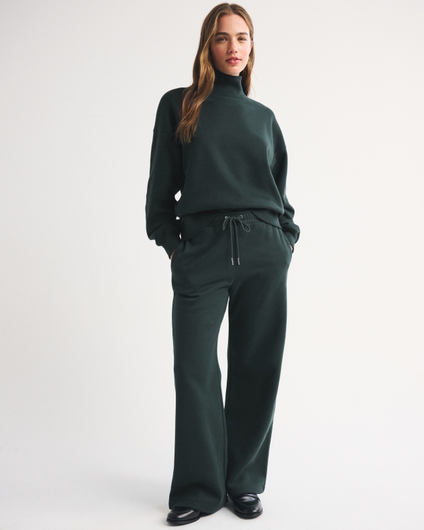 Sunday Oversized Funnel Neck Sweatshirt, Dark Spruce view 2