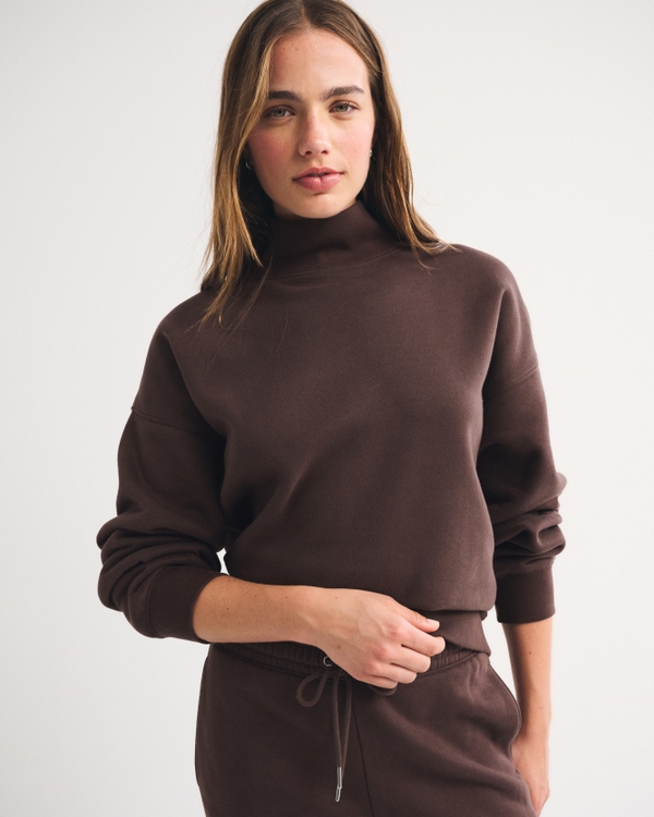 Sunday Oversized Funnelneck Sweatshirt, Brown view 1