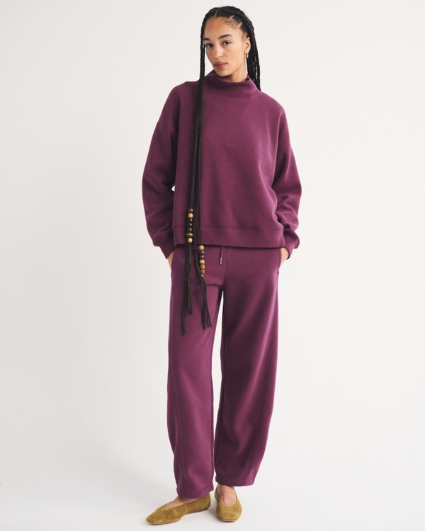 Sunday Oversized Funnelneck Sweatshirt, Plum view 2