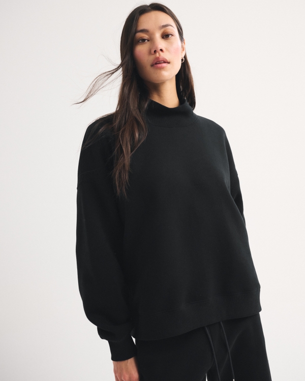 Sunday Oversized Funnelneck Sweatshirt, Black view 1