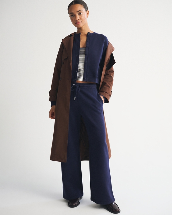 Sunday Shrunken Cardigan, Muted Navy view 2