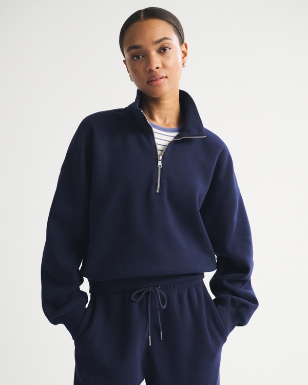 Sunday Half-Zip Fleece, Muted Navy view 1