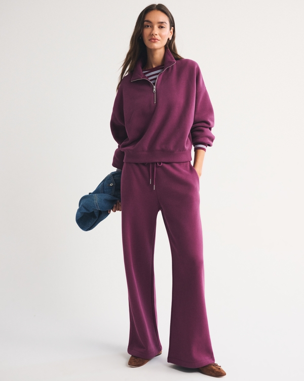 Sunday Half-Zip Fleece, Plum view 2