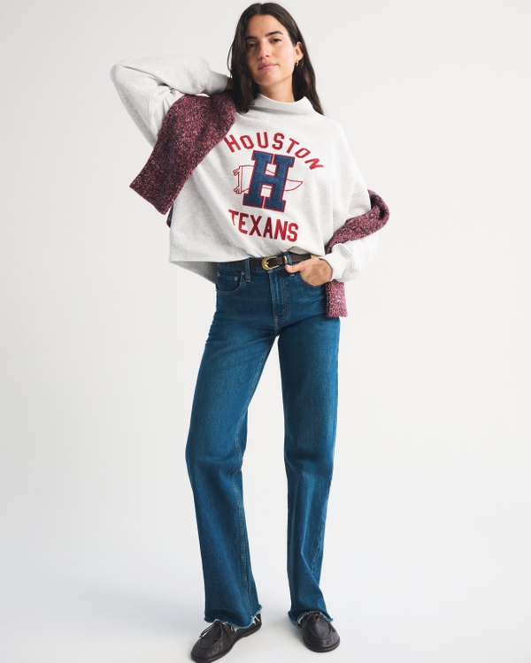 Houston Texans Funnel Neck Sweatshirt, Light Gray - Texans view 2