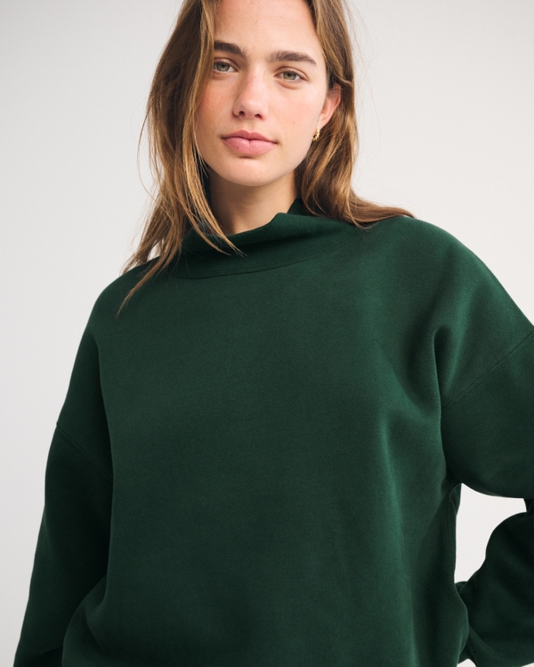 Sunday Oversized Funnel Neck Sweatshirt, Dark Spruce view 1