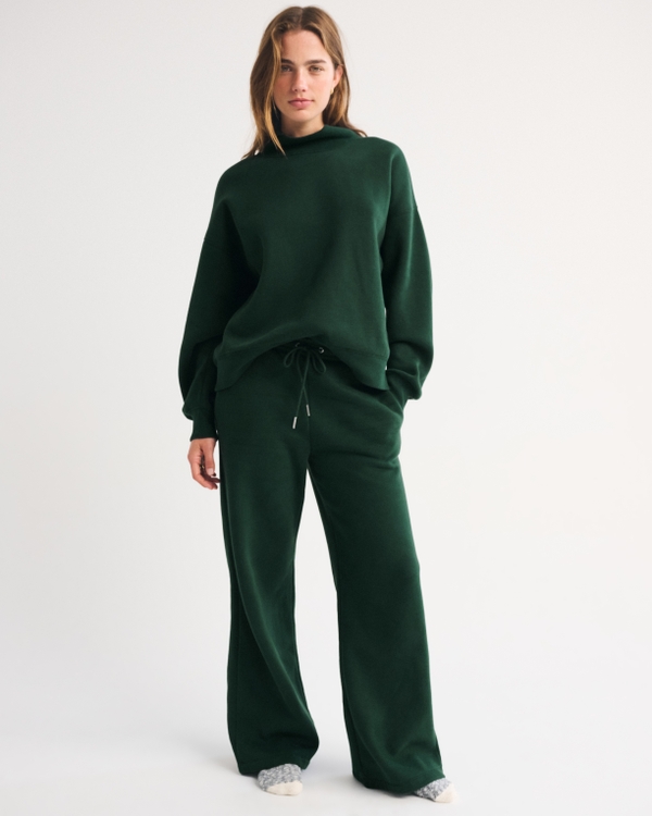 Sunday Oversized Funnel Neck Sweatshirt, Dark Spruce view 2