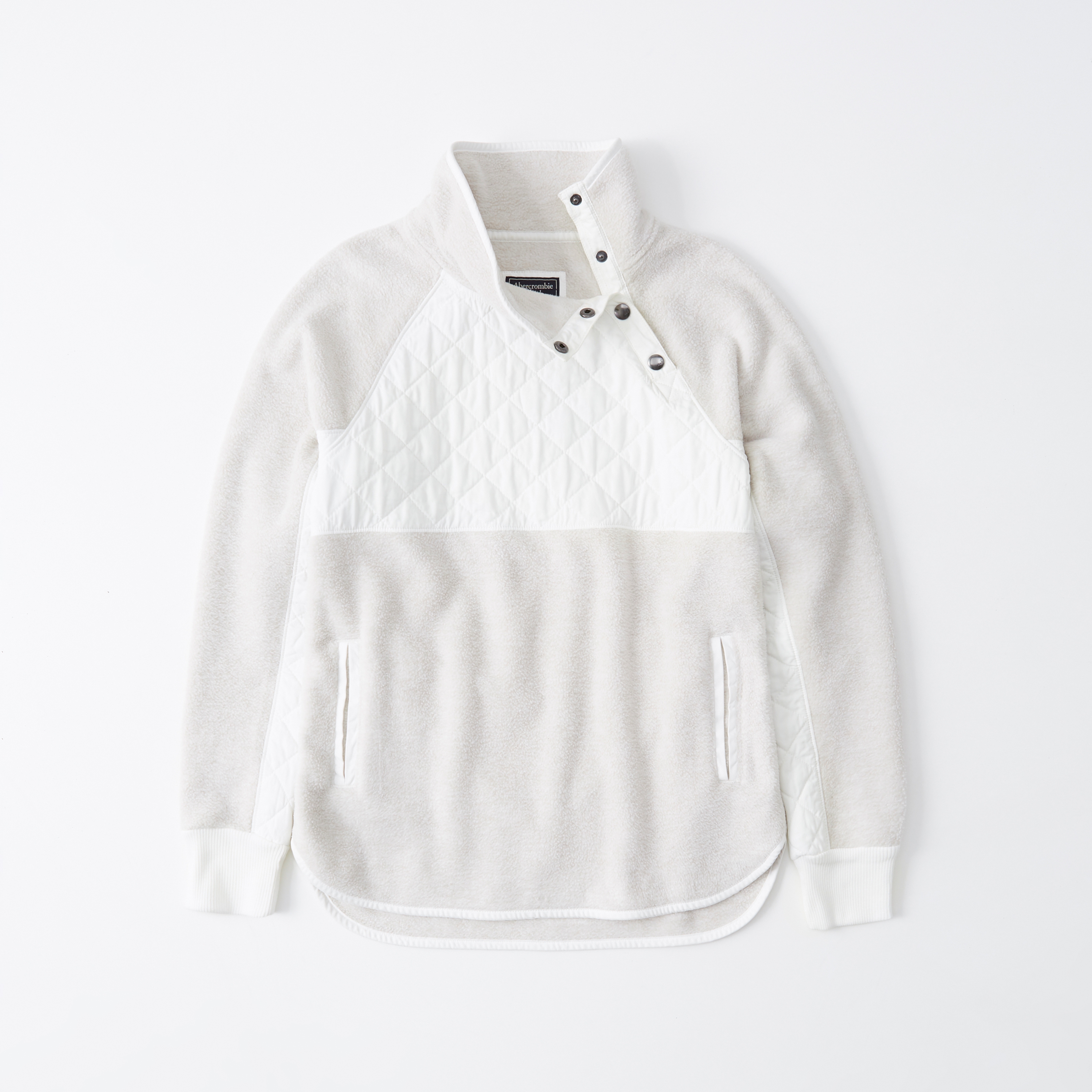 asymmetrical snap fleece pullover