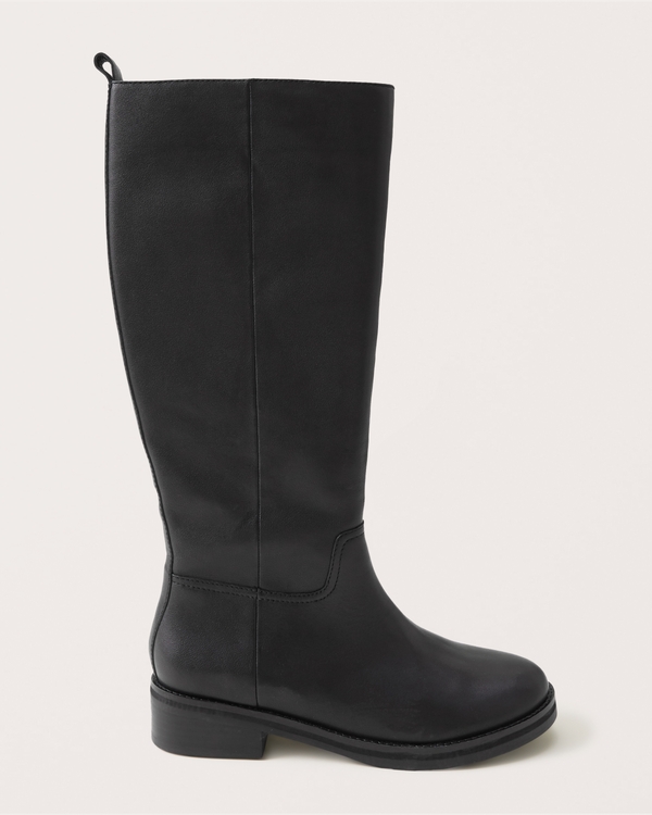 Agra Tall Leather Boots, Black