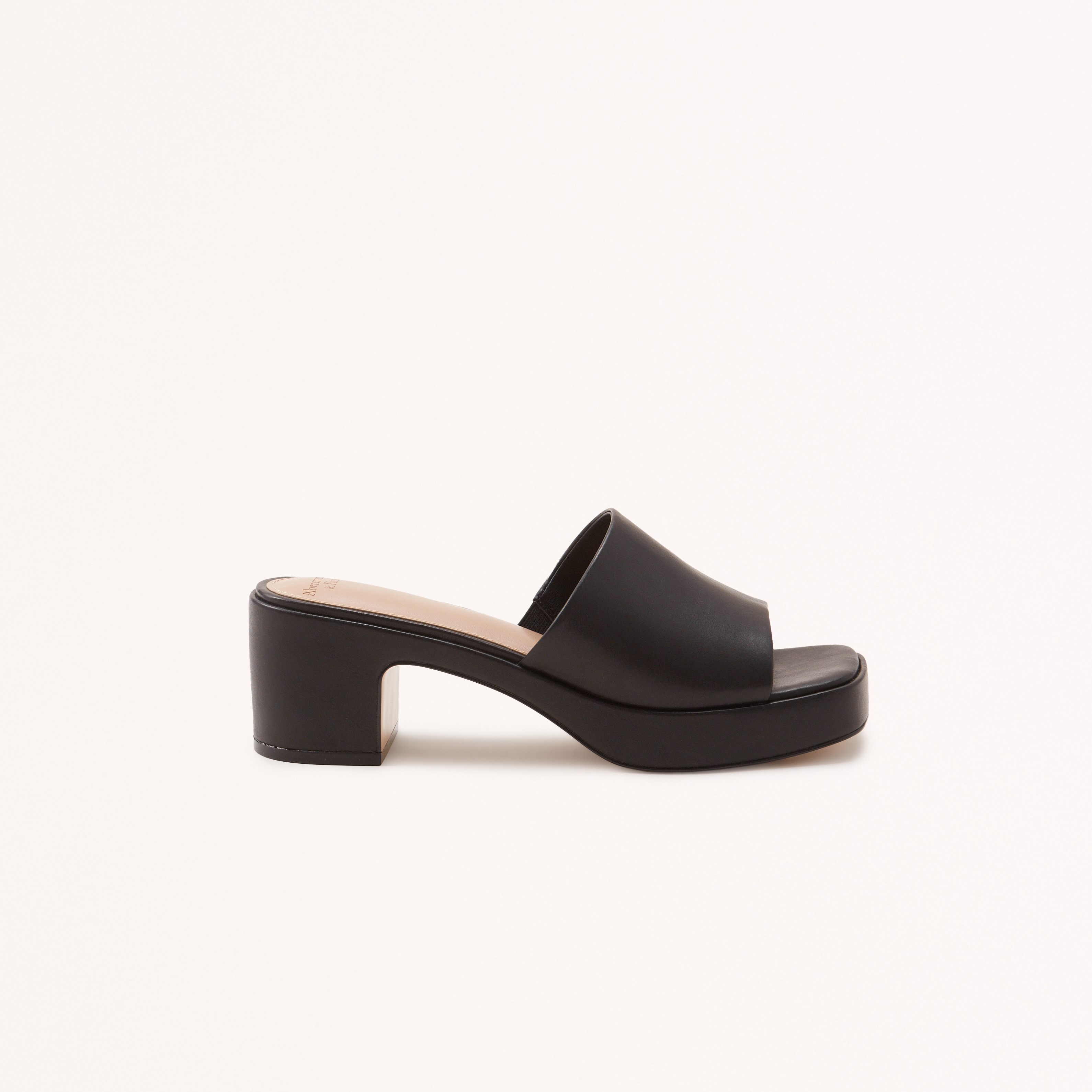 black platform mule sandals