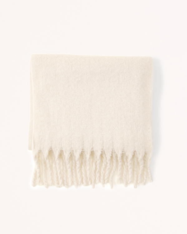 Chunky Fringe Scarf, Cream view 1