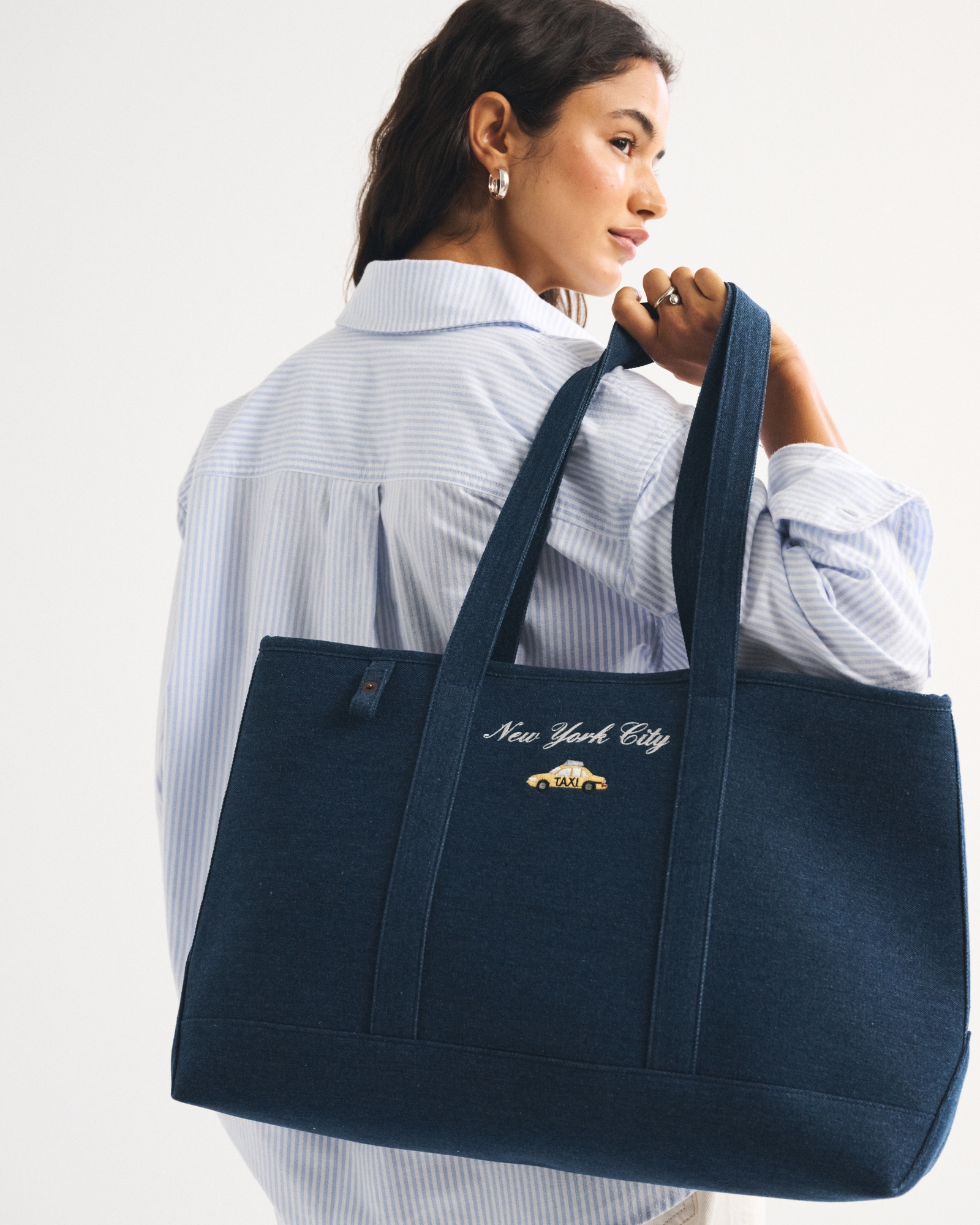 Abbode Embroidered Denim Tote