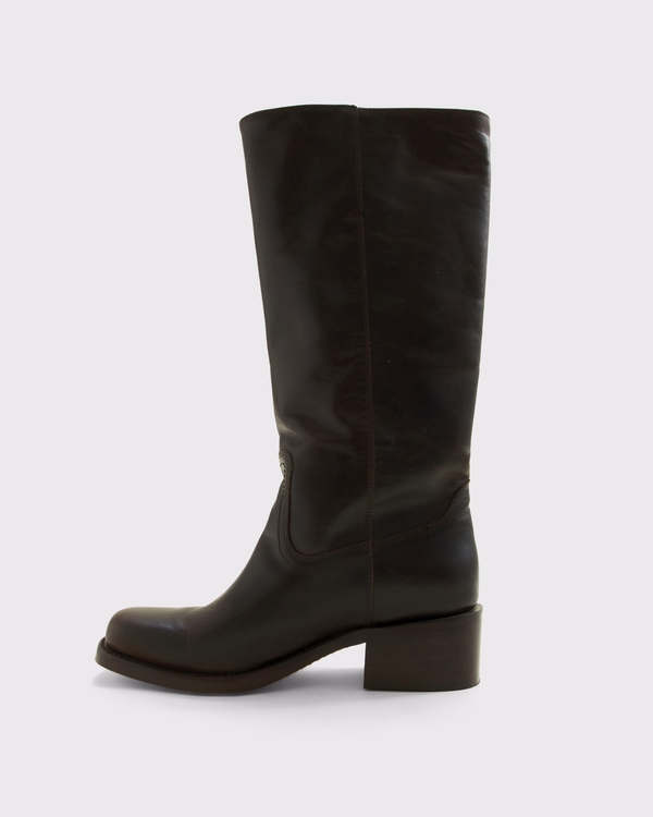 Frye Campus Leather Boots, Dark Brown-black view 2