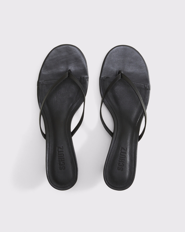 Schutz Carolyn Leather Sandal, Black view 2